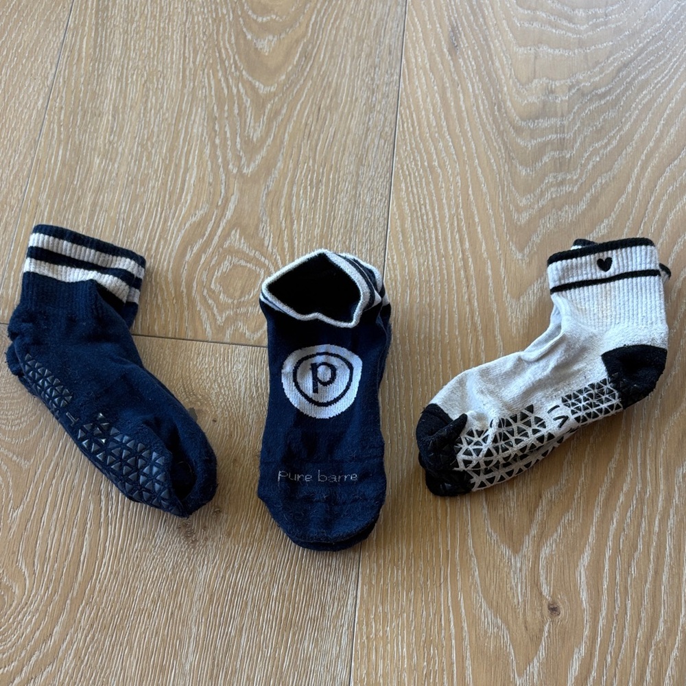 Set of 3 Pure Barre Sticky Socks Sz M